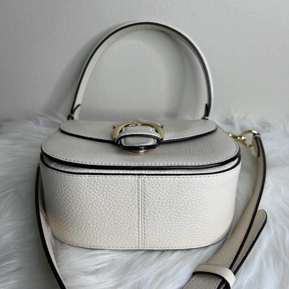 Coach Kleo 17 Chalk White Pebbled Leather Shoulder Bag Excellent - Picture 4 of 12